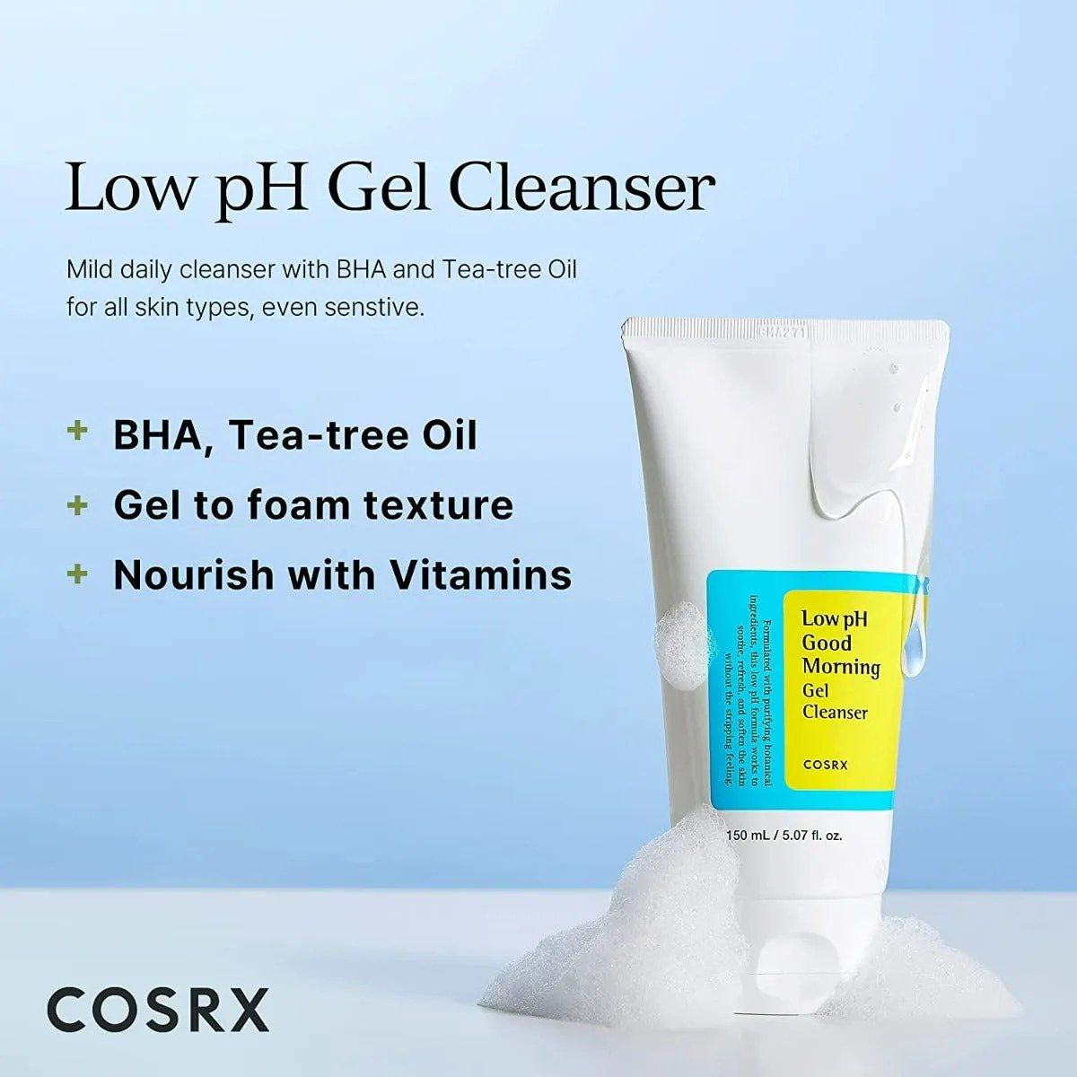 COSRX Low pH Morning Gel Cleanser – 150ml